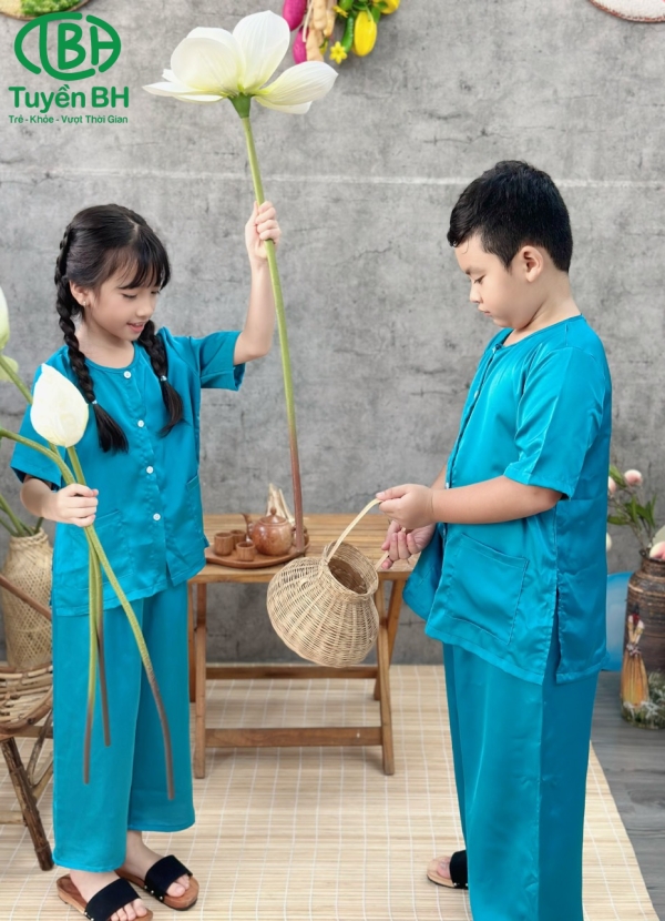 Bà ba lụa trơn màu Nâu be