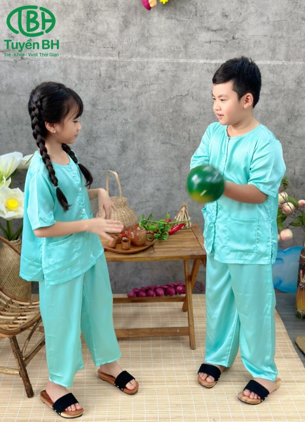 Bà ba lụa trơn màu Nâu be