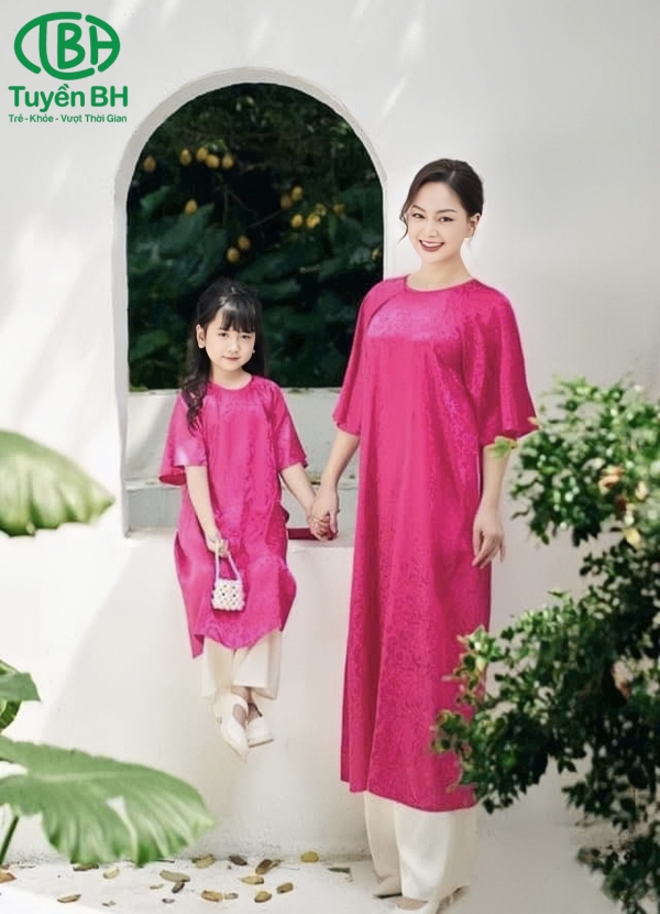 Áo dài tiểu vy cho mẹ màu Đỏ