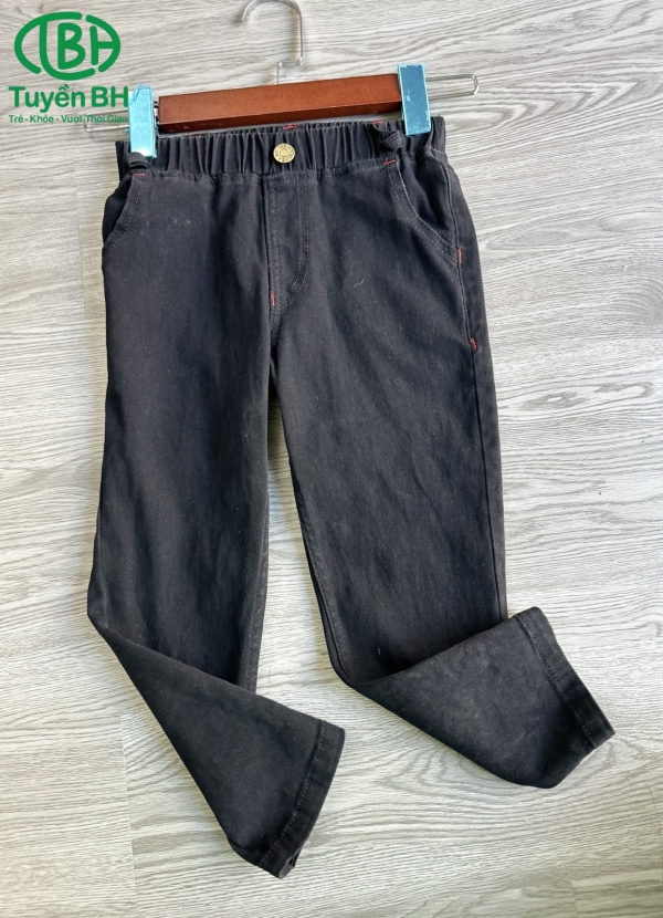 Quần kaki Đen lưng thun bé trai