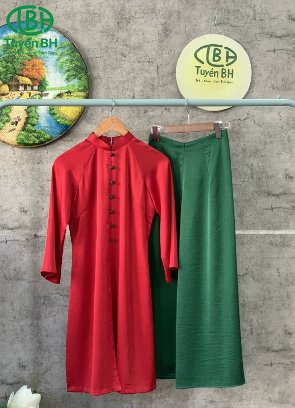Áo dài 3 tà Xanh