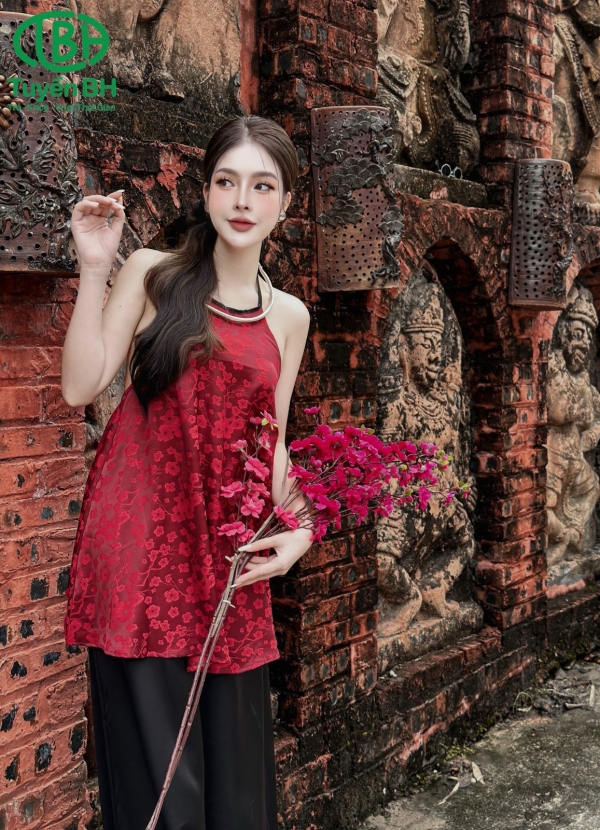 Yếm hoa đào Xanh dương 
