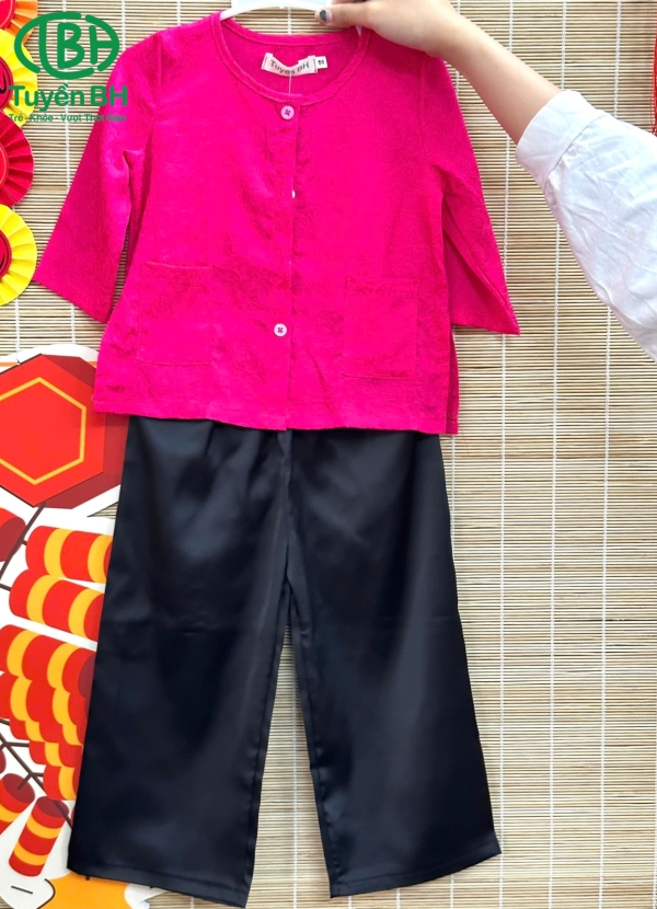 Bà ba lụa Đỏ tay lở họa tiết mới