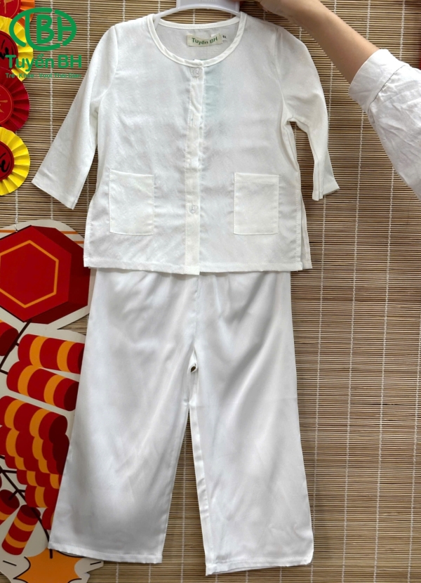 Bà ba lụa Xanh tay lở họa tiết mới