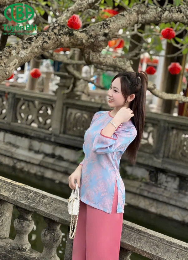 Bộ chữ thọ 5 khuy màu nâu