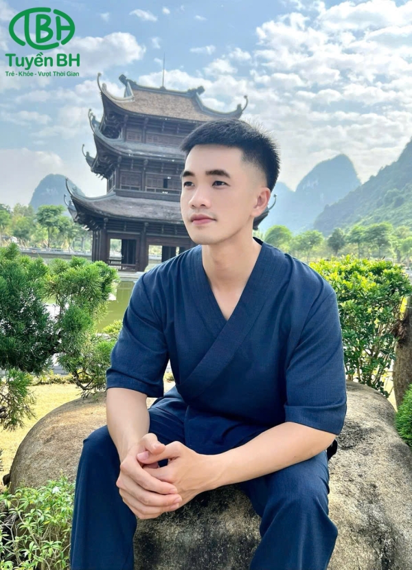 Bộ Lam Nam Vạt Hò Chéo Trơn LAM