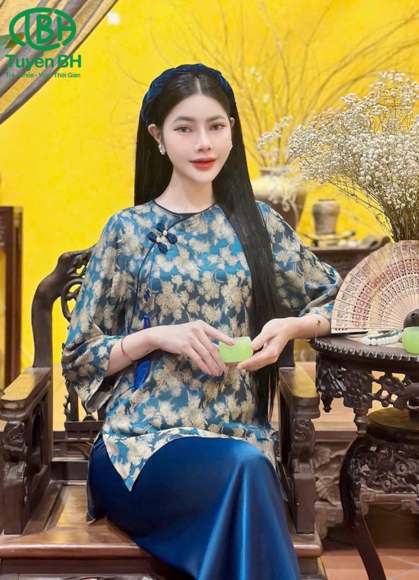 Bộ gấm lụa 2da charm hồng tím